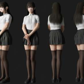 JK美女人物3D模型下载